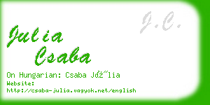 julia csaba business card